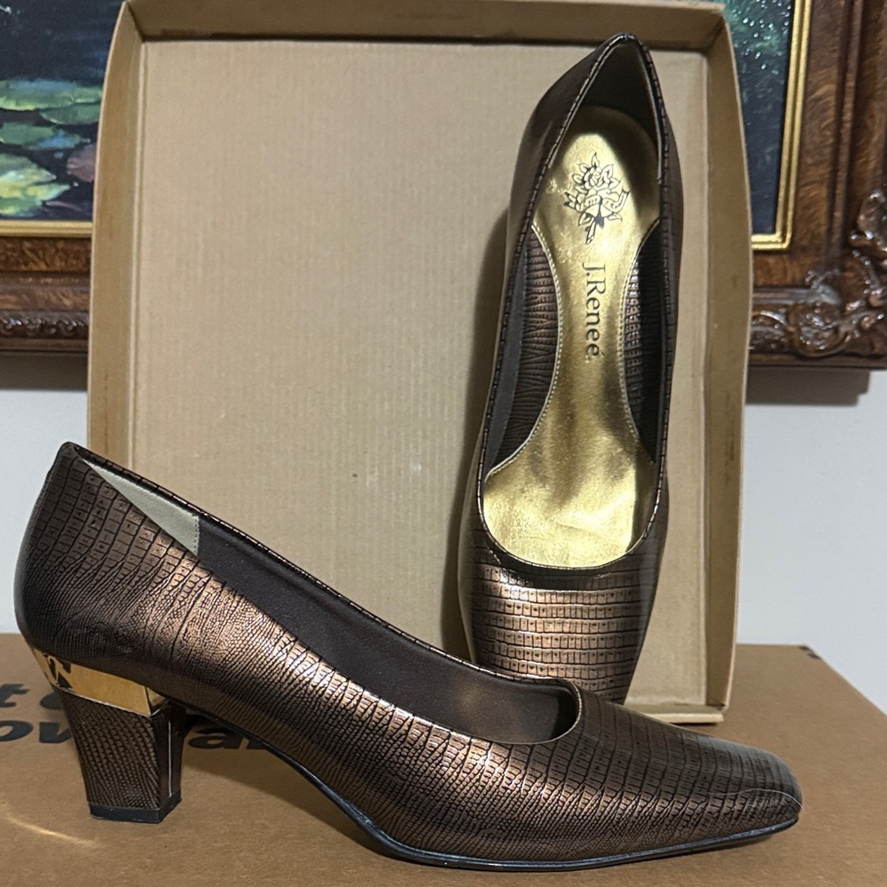 J.Renee Metallic Bronze Heels